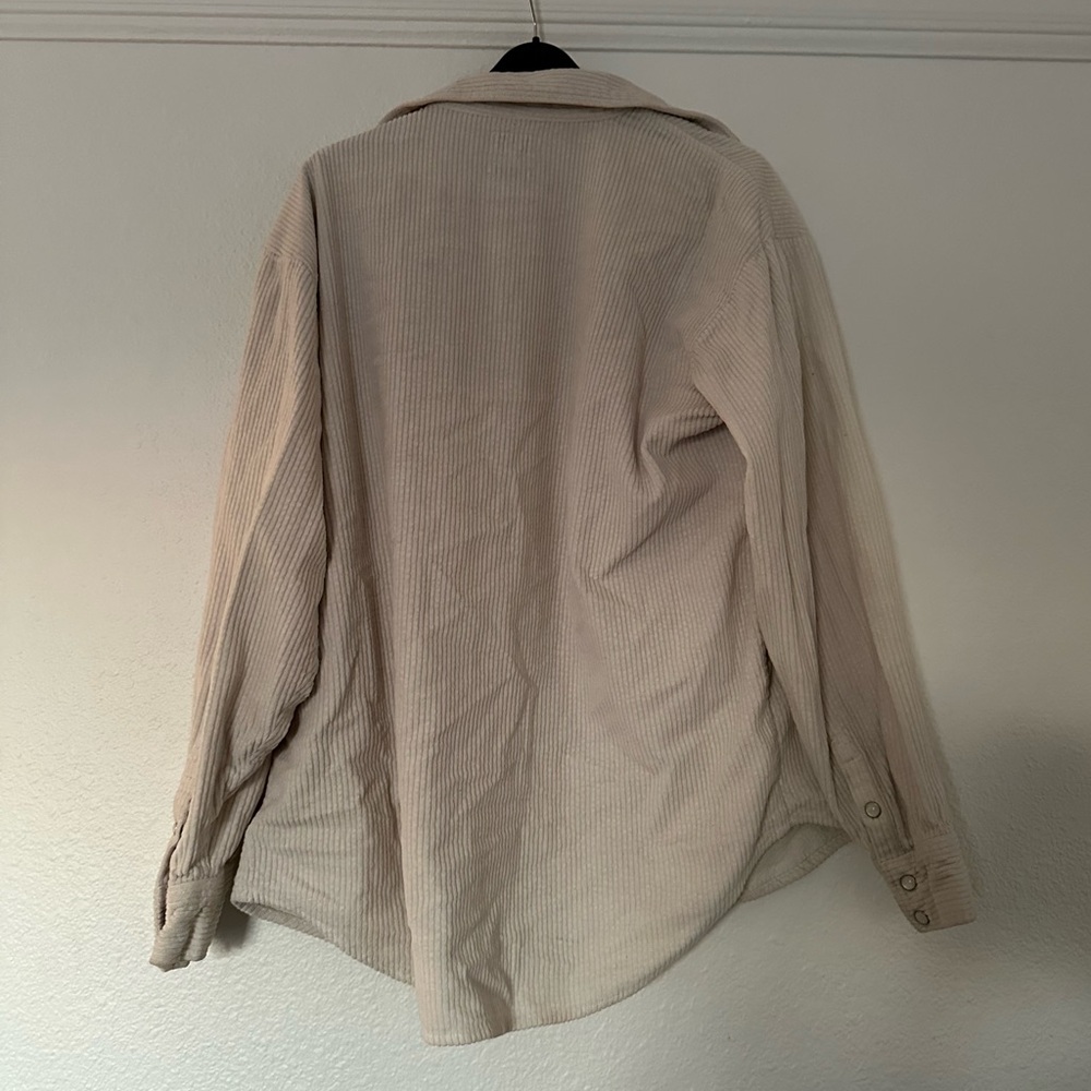 Vintage ivory cream corduroy button down jacket Wrangler over shirt medium - Picture 5 of 5